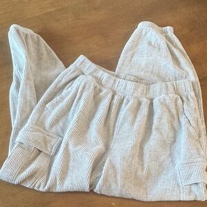 Aerie Heather Gray Ribbed Joggers